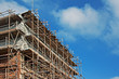 Scaffolding on old building under renovation