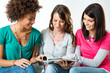 Young Women Reading Magazine