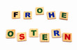Frohe Ostern Holzbuchstaben