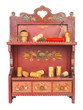 Corks and corkscrew, on a vintage cupboard, isolated