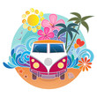VW vintage surfing camper van