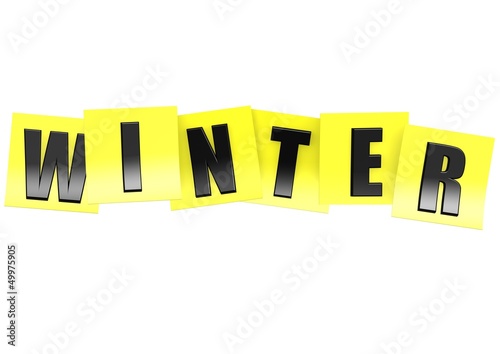 Illustration: Winter in yellow note Winter in yellow note