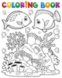Coloring book coral reef theme 1