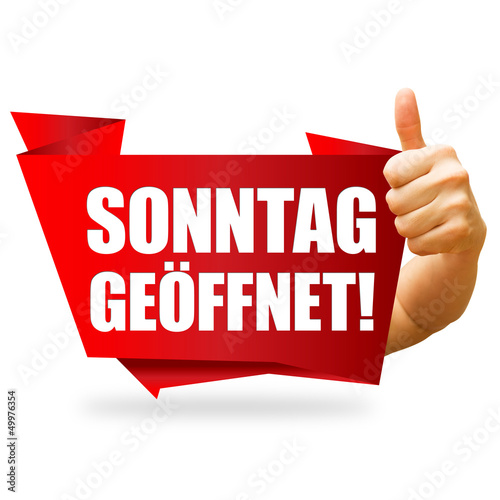 Photo: Sonntag geöffnet! Button, Icon Sonntag geöffnet! Button, Icon