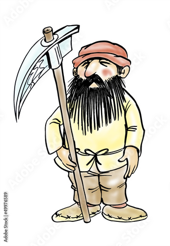 Illustration: peasant isolated over white peasant isolated over white