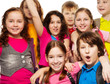 Close-up of school children group