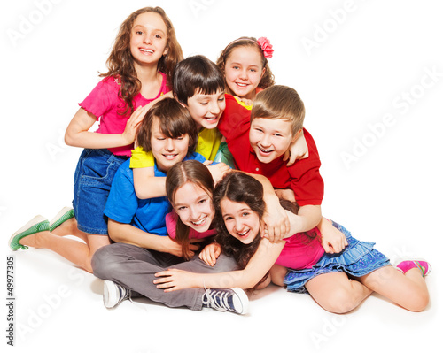 Photo: Big lump of laughing kids Big lump of laughing kids