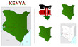 Carte du Kenya - Vecteur modifiable