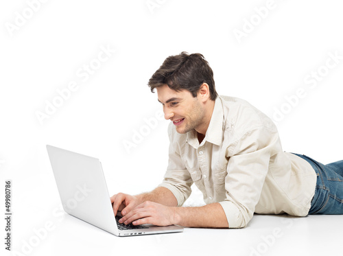 Photo: successful happy man with laptop successful happy man with laptop