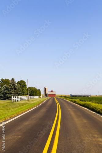 Photo: Traditional American Red Farm in Summer Traditional American Red Farm in Summer