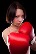 Photo: beautiful nude girl with boxing gloves beautiful nude girl with boxing gloves
