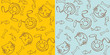 cat and dog - seamless background