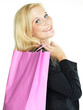 Foto: Pretty business woman with shopping bags is so happy Pretty business woman with shopping bags is so happy