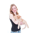 Teenager mit Katze