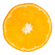 Slice of orange on white background