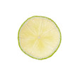 Slice of lime on white background