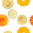 Slice of lemon on white background