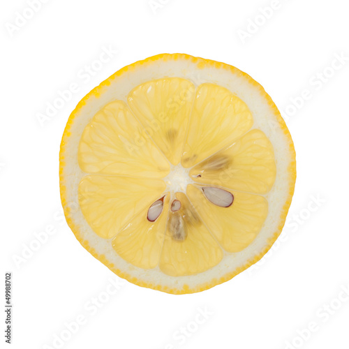 Photo: Slice of lemon on white background Slice of lemon on white background