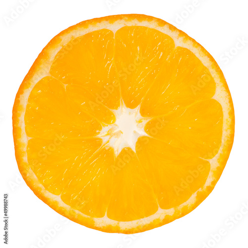 Photo: Slice of orange on white background Slice of orange on white background