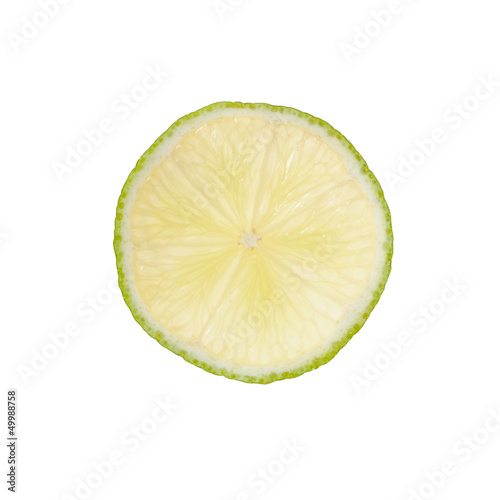 Photo: Slice of lime on white background Slice of lime on white background