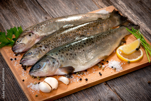 Photo: Raw fish (brown trout) Raw fish (brown trout)