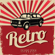 Vintage car design flyer - Grungy style vector design