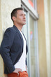 Stock image of a man wearing a coat