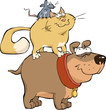 Vector: Dog cat and mouse Dog cat and mouse