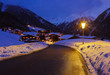 Mountains ski resort Solden Austria at sunset