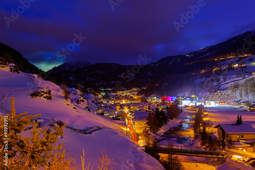 Photo: Mountains ski resort Solden Austria - sunset Mountains ski resort Solden Austria - sunset