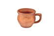 Photo: Vintage clay cup, isolated on white background Vintage clay cup, isolated on white background