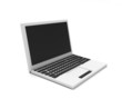 Gray laptop on white background
