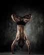 Young b-boy man with naked torso
