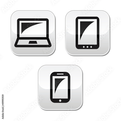 Vector: Laptop, tablet, smarthone vecor buttons set Laptop, tablet, smarthone vecor buttons set