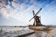 Dutch windmill and cloudscape