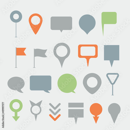 Vector: Navigation pins collection Navigation pins collection