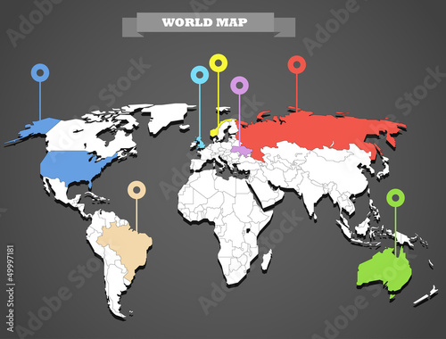 Vector: World map infographic template World map infographic template