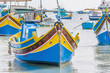 Luzzu boat at Marsaxlokk harbor in Malta.