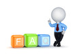 3d small person and word FAQ.