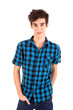 Studio picture of a young and handsome man posing