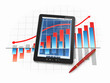Illustration: Digital tablet pc with financial chart and graph Digital tablet pc with financial chart and graph