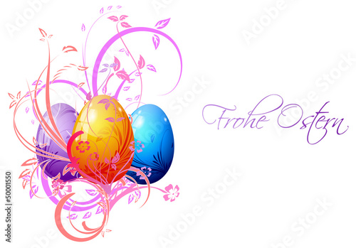 Vector: Frohe Ostern mit Bunten Ostereiern Frohe Ostern mit Bunten Ostereiern