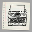 Sketchy illustration of a typewriter machine