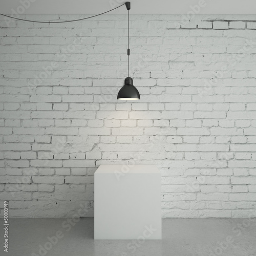 Illustration: room with cube room with cube