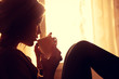 girl and coffee in the morning girl and coffee in the morning