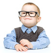 Portrait of a cute little boy wearing glasses