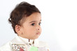 Indian Baby Boy wearing Traditional Clothes in white background