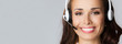 Support phone operator, over gray