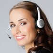 Support phone operator, over gray