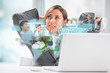 Photo: Business woman surfing on web with modern laptop Business woman surfing on web with modern laptop